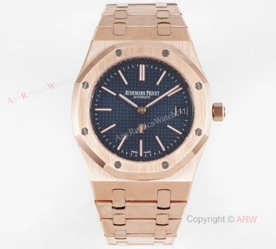 Swiss Audemars Piguet Royal Oak Jumbo Rose Gold Navy Dial Watches 39mm-High Quality Replica Watches Swiss Movement
